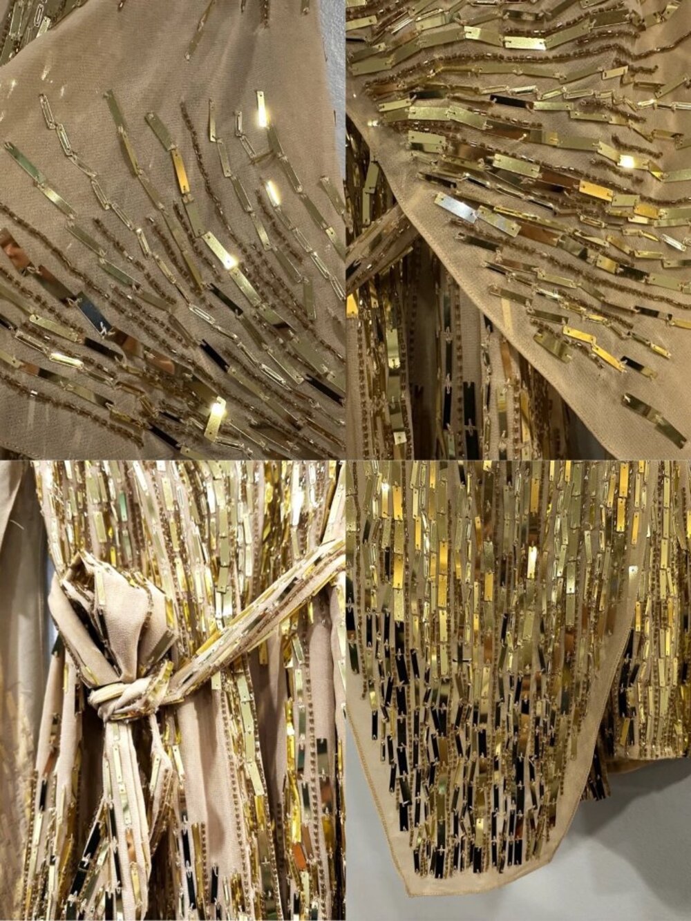 MAC DUGGAL Cape Sleeve Embellished Sequin Wrap Dress NWT - Picture 12 of 12